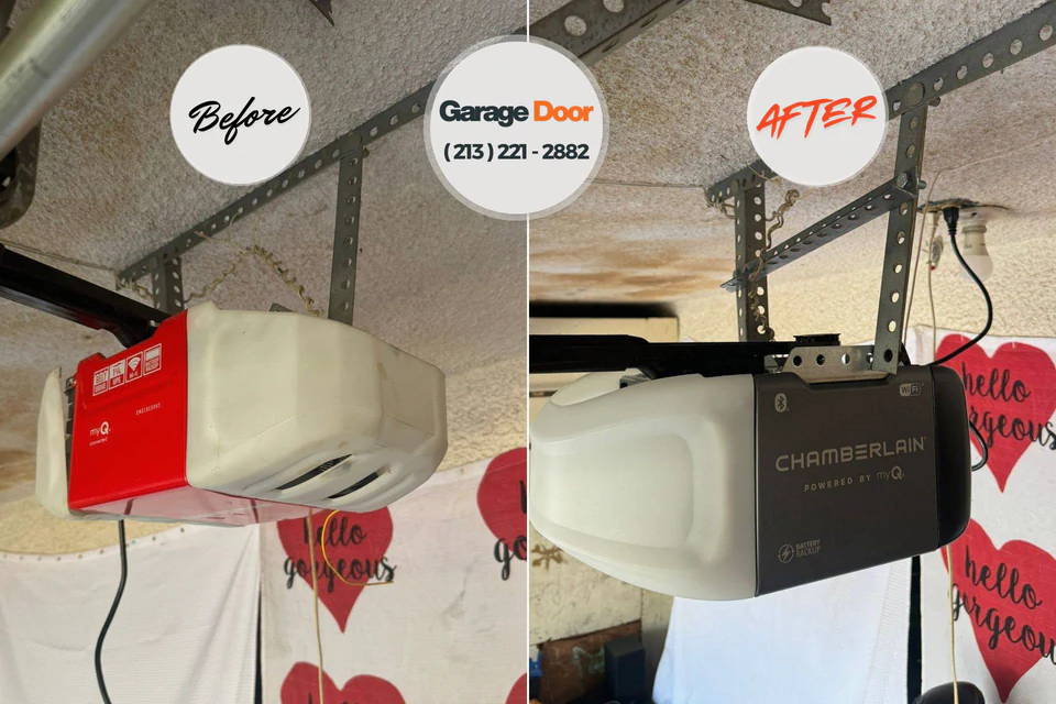 Before and after: garage door repair Knoxville, TN